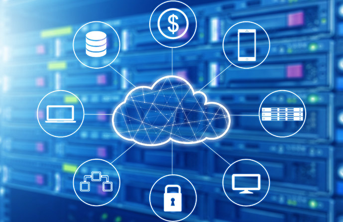 Illustration of cloud with connectivity