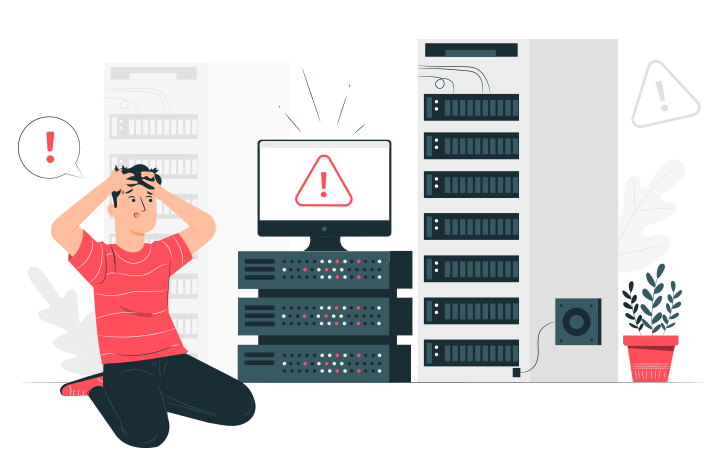 Data Centre Server down illustration