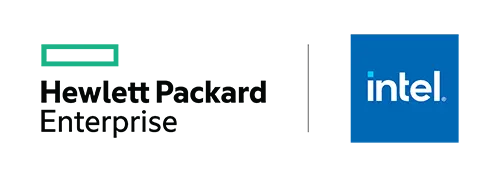 HPE and Intel co-branded logos
