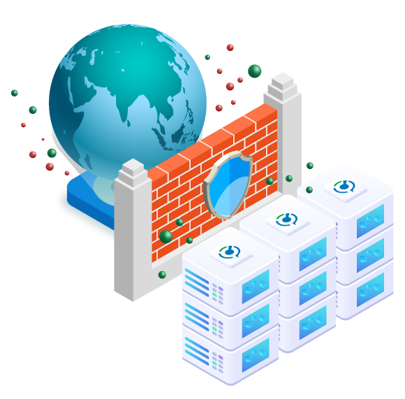 Firewall between a globe and a group of servers